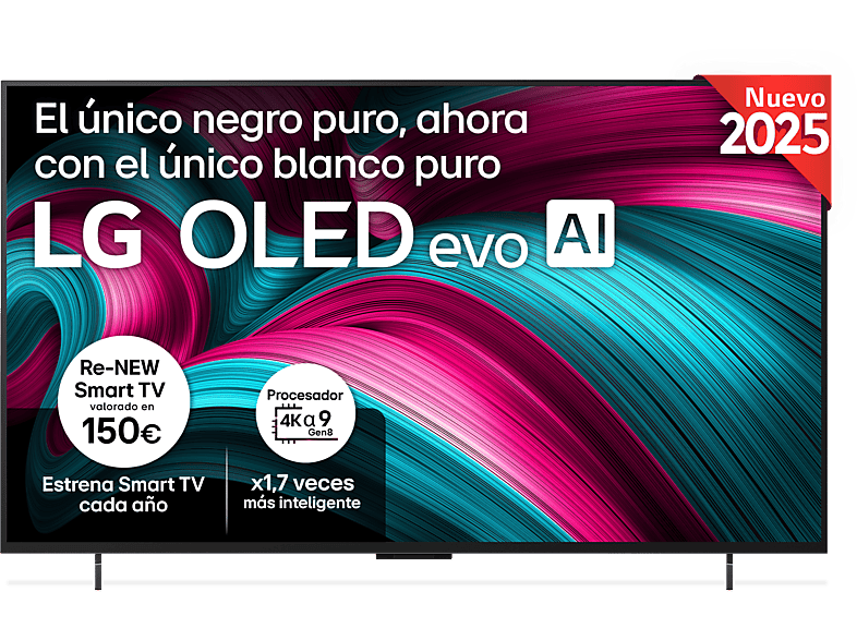 TV OLED 42" - LG OLED42C55LA, OLED 4K, Procesador Inteligente α9 AI Processor 4K Gen8, Smart TV, DVB-T2 (H.265), Negro