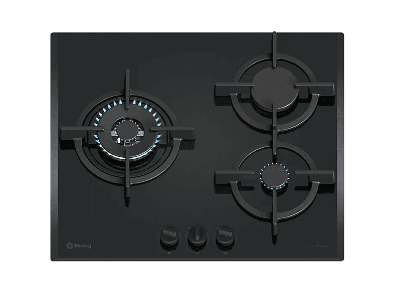 Placa de gas - Balay 3ETG663RB, 3 Zonas zonas, Gas butano, 65,1 cm, Negro