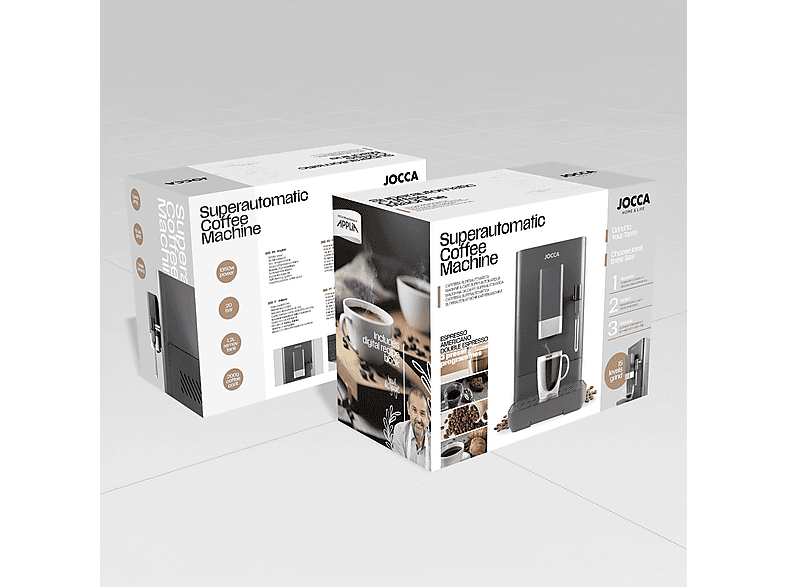 Cafetera superautomática - Jocca 2787, 20 bar, 1350 W, 2 Tazas, Negro — foto 9