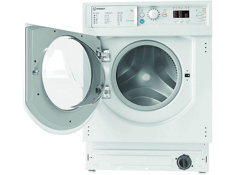 Lavadora integrable - Indesit BI WMIL 71252 EU N, 7 kg, 1200 rpm, Push&Wash, 14 programas, Sin panelar — foto 3