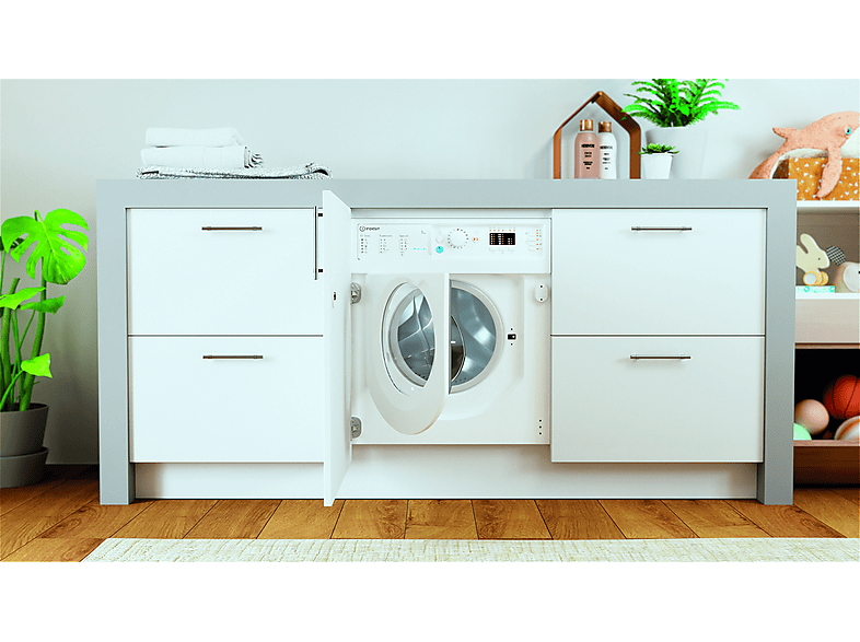 Lavadora integrable - Indesit BI WMIL 71252 EU N, 7 kg, 1200 rpm, Push&Wash, 14 programas, Sin panelar — foto 5