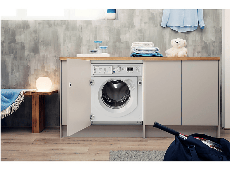 Lavadora integrable - Indesit BI WMIL 71252 EU N, 7 kg, 1200 rpm, Push&Wash, 14 programas, Sin panelar — foto 13