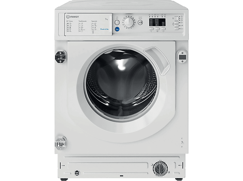 Lavadora integrable - Indesit BI WMIL 71252 EU N, 7 kg, 1200 rpm, Push&Wash, 14 programas, Sin panelar — foto 14