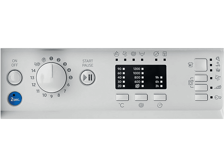 Lavadora integrable - Indesit BI WMIL 71252 EU N, 7 kg, 1200 rpm, Push&Wash, 14 programas, Sin panelar — foto 16
