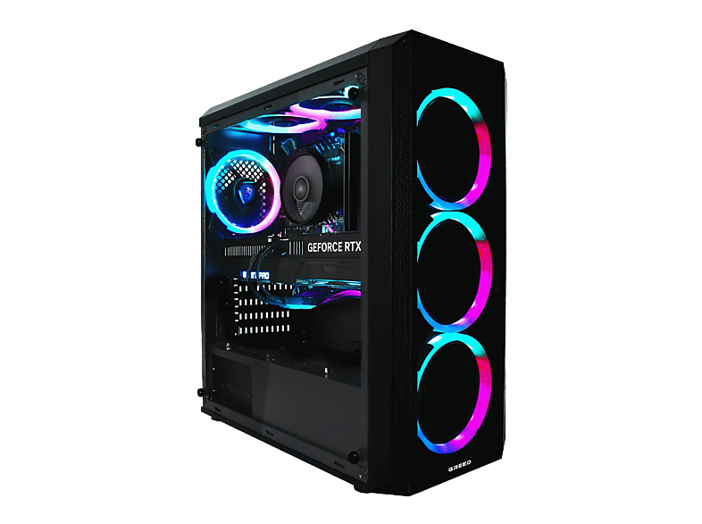 PC Gaming - GREED MK2 Intel | Gaming Ordenador / Computer, Intel Core i7-12700F, 16 GB RAM, 1000 GB SSD, GeForce RTX™ 5060 Ti, Windows 11 Pro, Negro