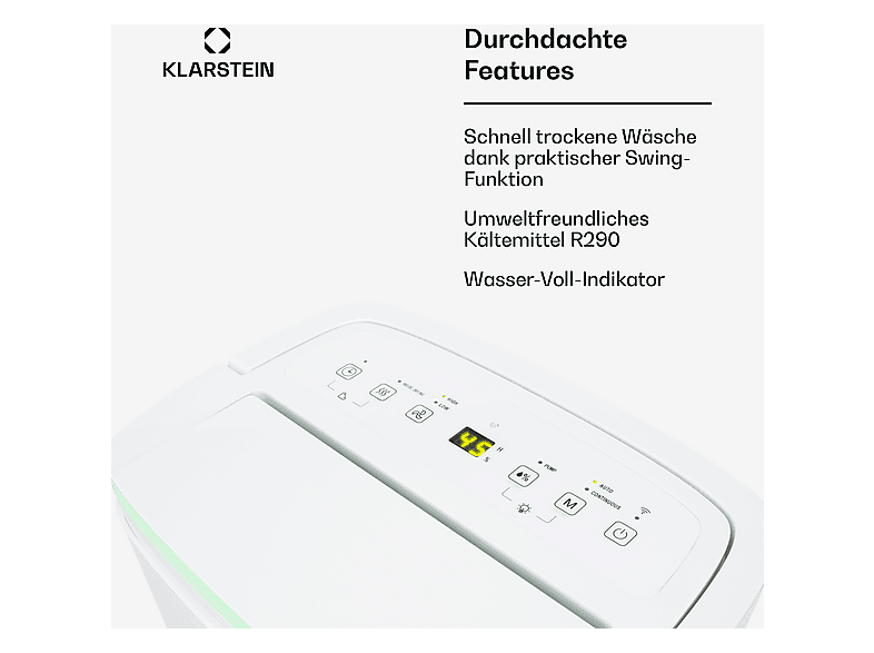 Deshumidificador - KLARSTEIN DryFy Connect 40, 7 l, 45 m², Blanco — foto 5