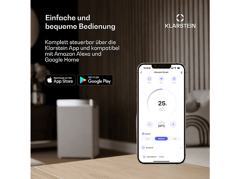 Deshumidificador - KLARSTEIN DryFy Connect 40, 7 l, 45 m², Blanco — foto 6