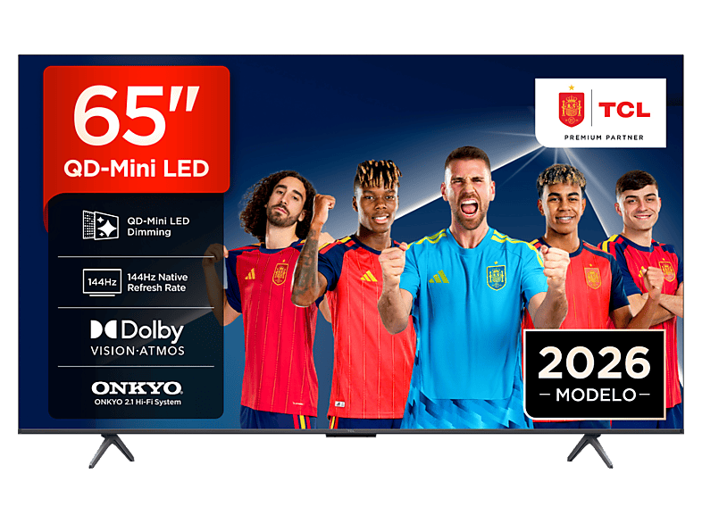 TV QD-Mini LED 65" - TCL 65P8L, UHD 4K, TCL AiPQ Pro Processor, Smart TV, DVB-T2, Negro