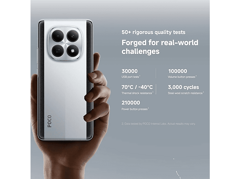 POCO M8, Silver, Móvil HyperOS, 512 GB, 12 GB RAM, 6,77 ", Snapdragon 6 Gen 3, 5520 mAh — foto 3