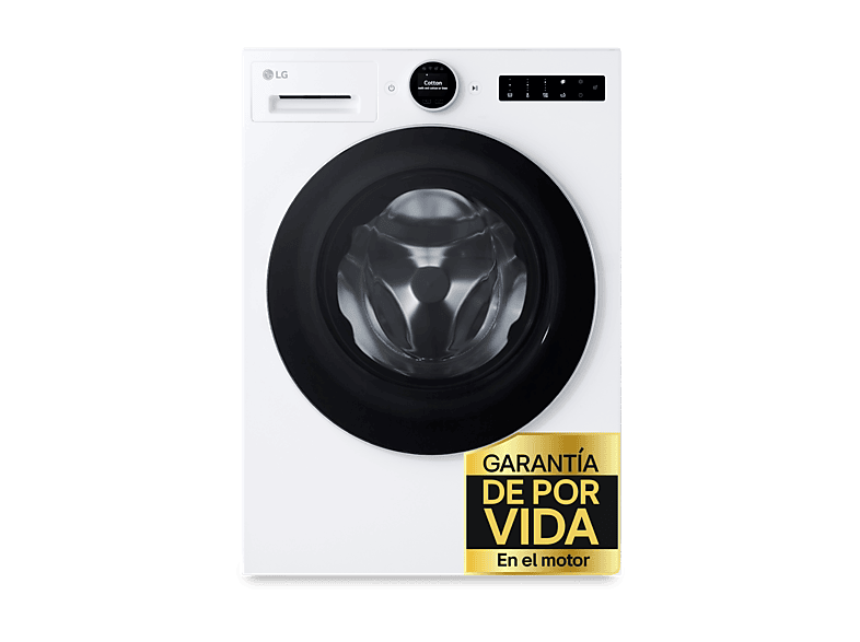 Lavadora carga frontal - LG F4X7509TWS, 9 kg, 1400 rpm, 23 programas, Autodosificación, Selector LCD, Clase A-30%, Blanco