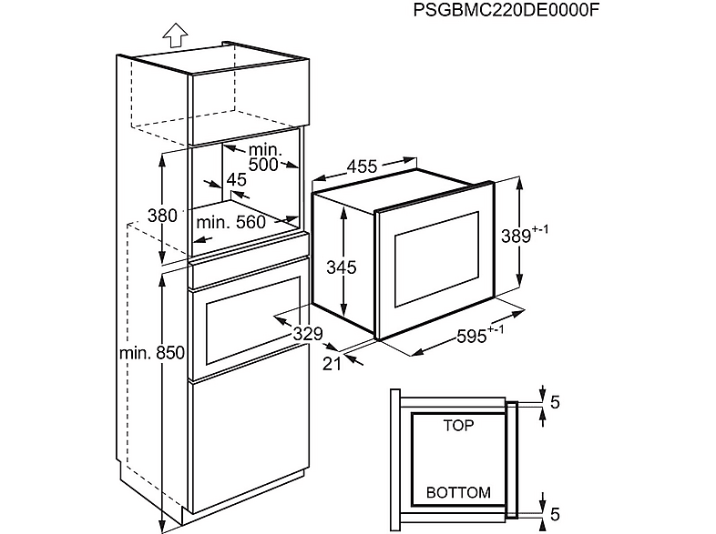 Microondas integrable - ELECTROLUX 947608883, 1200 W, 6 potencia, 20 l, inox, gris — foto 5