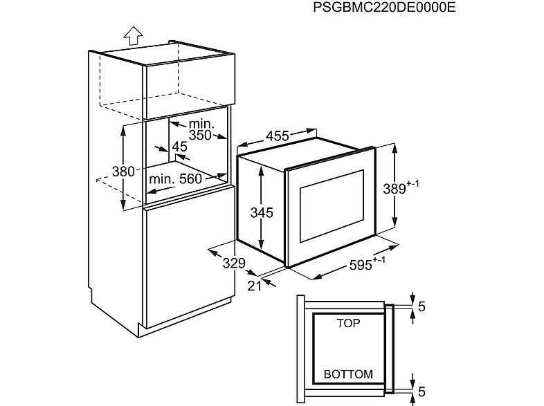 Microondas integrable - ELECTROLUX 947608883, 1200 W, 6 potencia, 20 l, inox, gris — foto 6