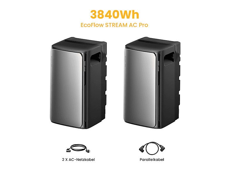 Batería extra para estación de energía - ECOFLOW STREAM AC Pro Set de 2 con cable paralelo, 1200 W — foto 2