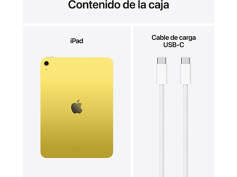 Apple iPad (11ªgen), 128GB, Amarillo, WiFi, 11", Retina, Chip A16 Bionic, iPadOS 18, Cable de carga USB‑C, Sin Adaptador de corriente — foto 8
