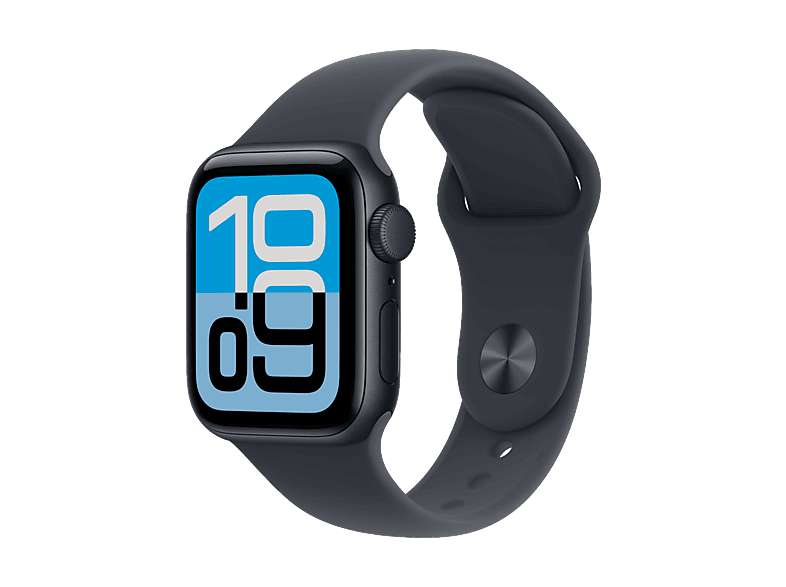 Apple Watch SE 3 (2025), GPS, 40 mm, Caja de aluminio Medianoche, Correa deportiva Medianoche, S/M, Calidad del sueño, Medición temperatura