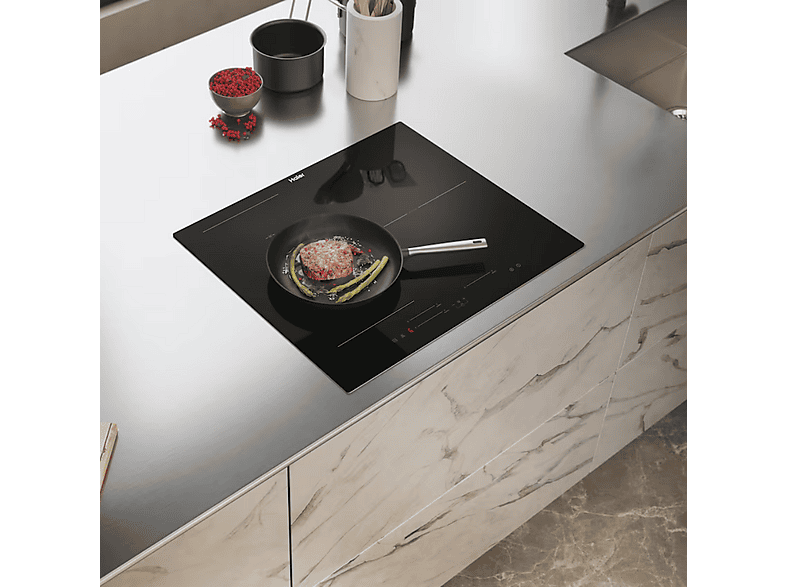 Placa inducción - Haier HAIS63MC/G3, 3 Zonas, Zona Flex, Cook with me, 60 cm, Negro — foto 6
