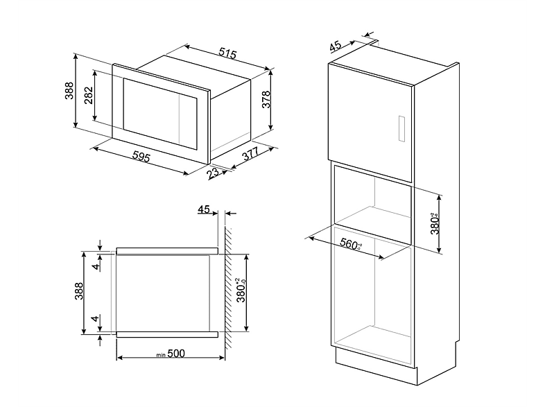 Microondas integrable - SMEG  FMI425X, 900 W, 25 l, Acero — foto 4