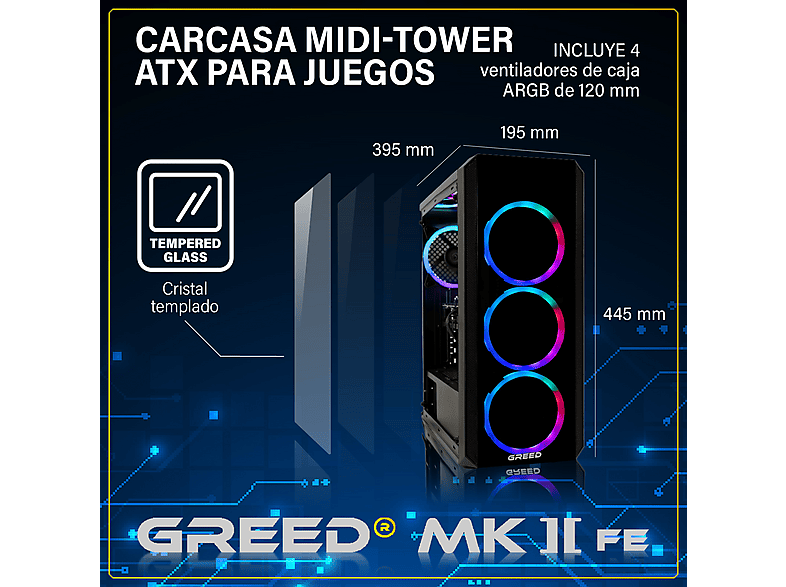 PC Gaming - GREED MK2 FE INTEL - 4K, Intel Core i5, 32 GB RAM, 512 GB SSD, GeForce RTX™ 5050, Windows 11 Pro, Negro — foto 2
