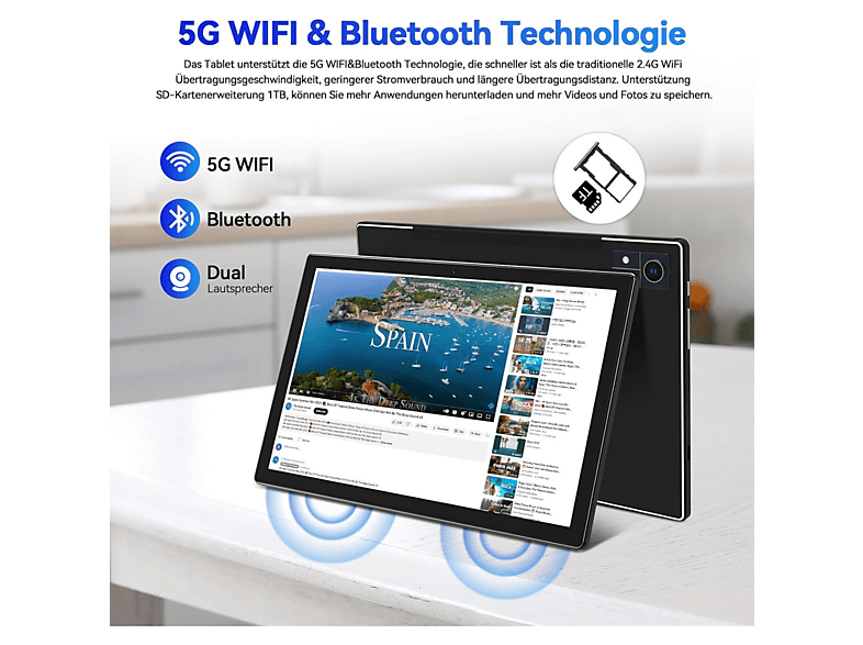 MANIKE P98, 128 GB, Gray, 10,4 " Full-HD, 128 GB RAM, MT8788V, Tablet Android — foto 6