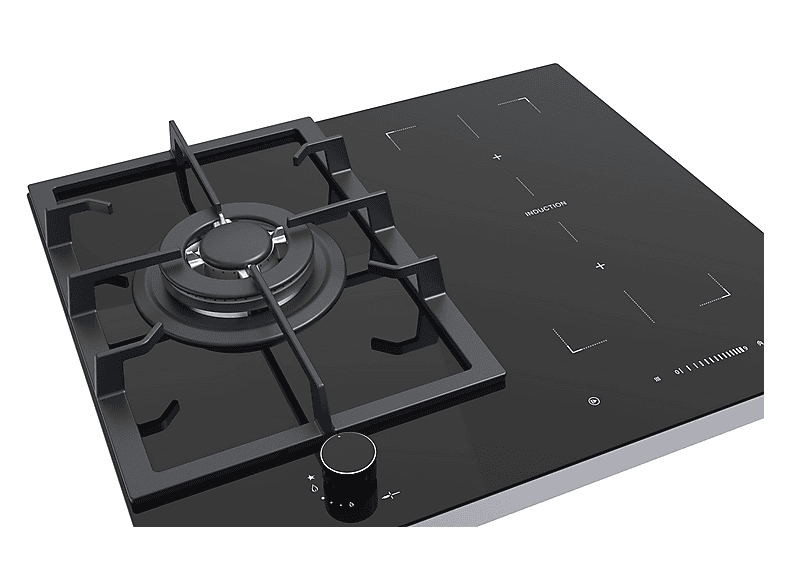 Placa de gas - VITROKITCHEN VG611NN con placa de inducción, 3 zonas, 58 cm, negro — foto 3