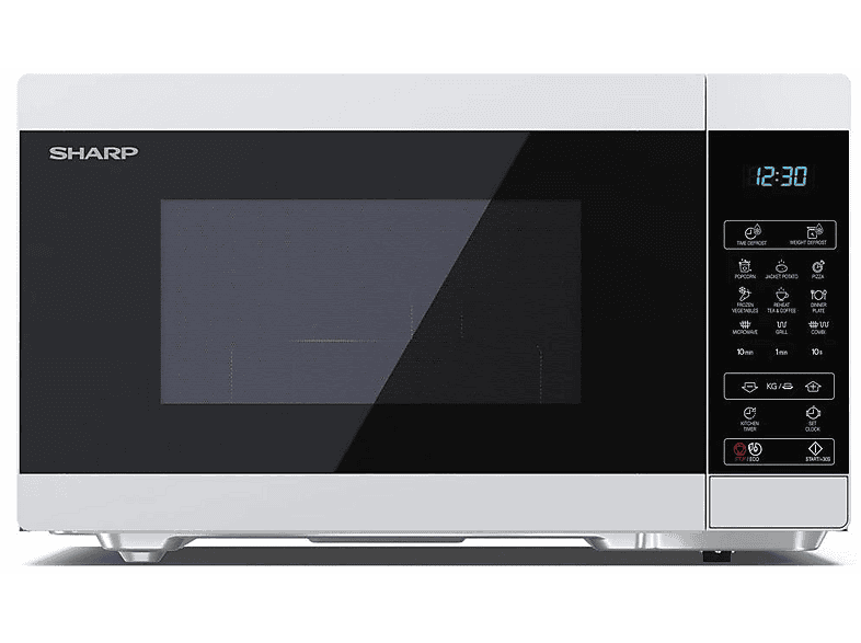 Microondas libre instalación - SHARP YC-MG81E-W, 900 W, 11 potencia, 28 l, Bicolor