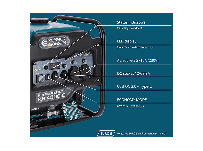 Generador de energía - KÖNNER & SÖHNEN KS 4500iG — foto 5
