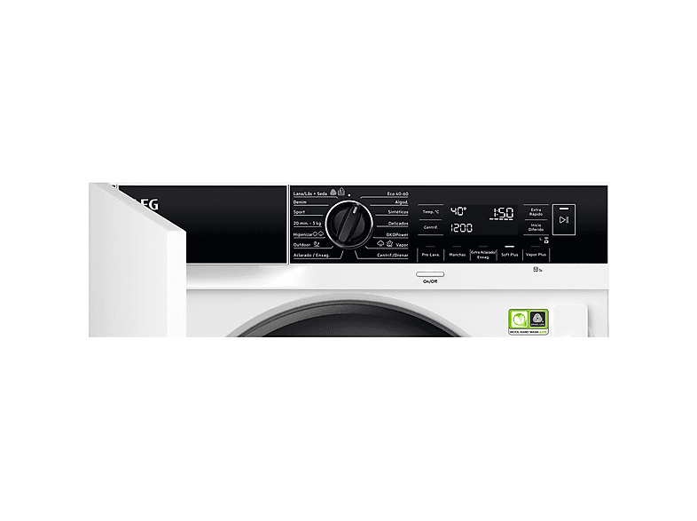 Lavadora integrable - AEG LFN8E8436C, 8 kg, 1400 rpm, Función Vapor, Conectividad Wifi, Sin panelar — foto 3