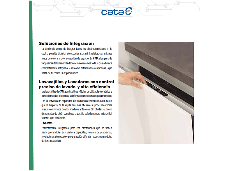 Lavavajillas integrable 60 cm - CATA LVI 62012, 14 servicios, 8 programas, 59,8 cm, GRIS INOX — foto 11