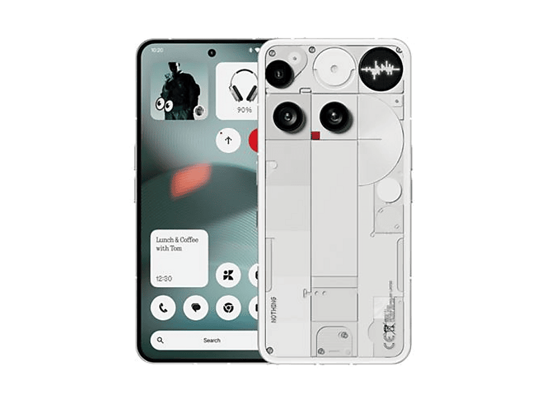 Móvil - Nothing Phone 3, Blanco, 256GB, 12 GB, 6.67" AMOLED, Qualcomm® Snapdragon 8S Gen 4, 5150 mAh