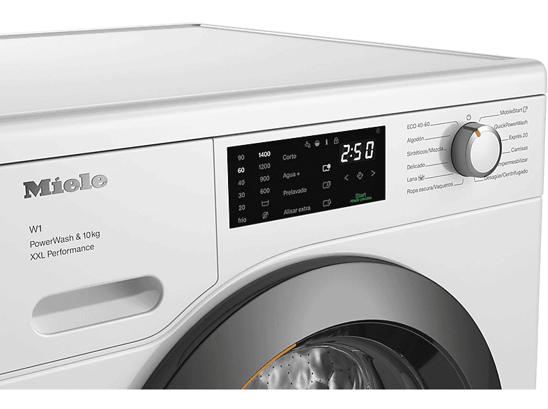 Lavadora carga frontal - Miele WCK360 WCS, 10 kg, 1400 rpm, 11 programas, QuickPowerWash, Alisar extra, Blanco loto — foto 3