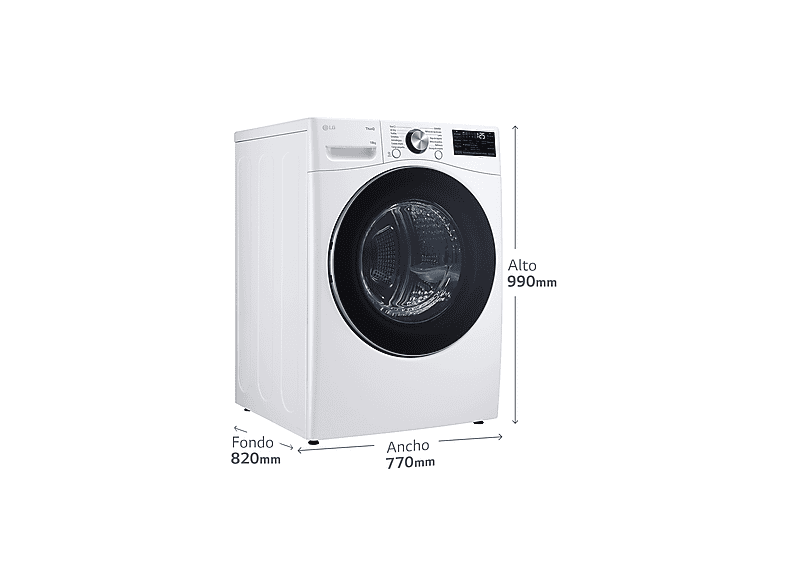 Secadora bomba de calor - LG RH18U8AVCW, 18 kg, 15 programas, 6 Motion™, Eco Hybrid™, Blanco — foto 3