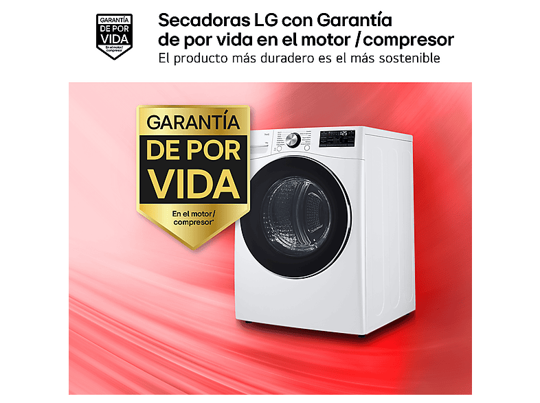 Secadora bomba de calor - LG RH18U8AVCW, 18 kg, 15 programas, 6 Motion™, Eco Hybrid™, Blanco — foto 4