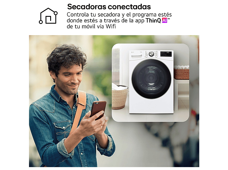 Secadora bomba de calor - LG RH18U8AVCW, 18 kg, 15 programas, 6 Motion™, Eco Hybrid™, Blanco — foto 12