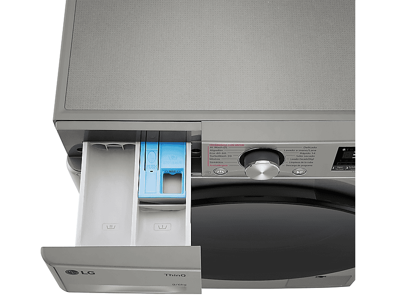Lavadora secadora - LG F4DR7009AGS, Serie 700, 9 kg/6 kg, 1400 rpm, 14 programas, Inox antihuellas — foto 12
