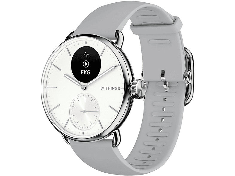 Smartwatch - WITHINGS 56837, Acero inoxidable, Blanco