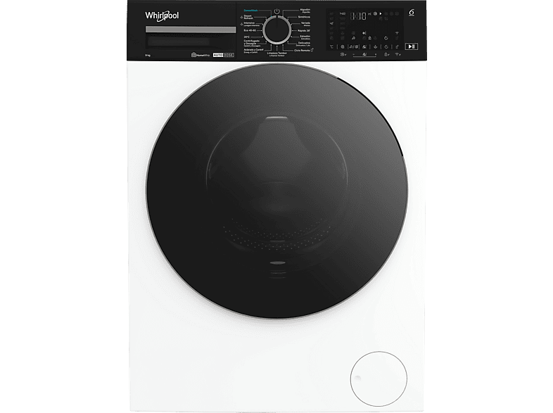 Lavadora carga frontal - Whirlpool WPM 911W ADS SPT, 9 kg, 1400 rpm, 18 Programas, Adaptative Wash, Tecnología 6th Sense, Blanco