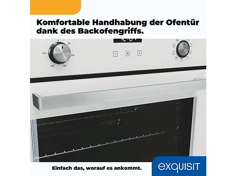Horno multifunción - EXQUISIT EBE 76-7-H-020, Integrable, Ninguno, 76 l, 595 mm, Blanco — foto 7