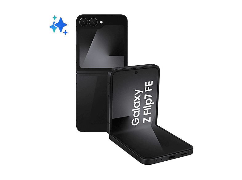 SAMSUNG Galaxy Z Flip7 FE, Negro, Móvil Android, 128 GB, 8 GB RAM, 7,6 " Dynamic AMOLED 2X, Gorilla Glass Victus 2, 120 Hz, Exynos 2400 (4 nm), 4000 mAh