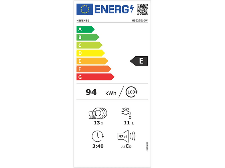 Lavavajillas libre instalación 60 cm - HISENSE HS622E10W, 13 servicios, 7 programas, 598 mm, Blanco — foto 7
