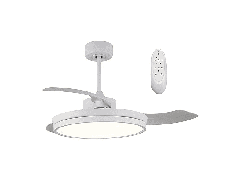 Ventilador de techo - WONDERLAMP BRANDO, 1 W, 6 velocidades, Blanco