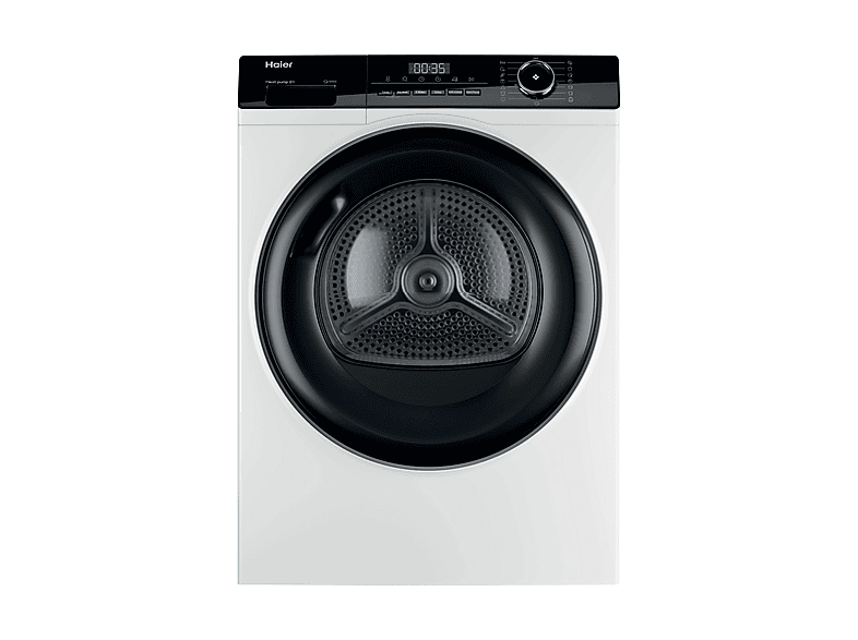 Secadora bomba de calor - HAIER I-Pro Series 3 HD80-A2939, Eléctrico, 8 kg, 15 programas, Blanco