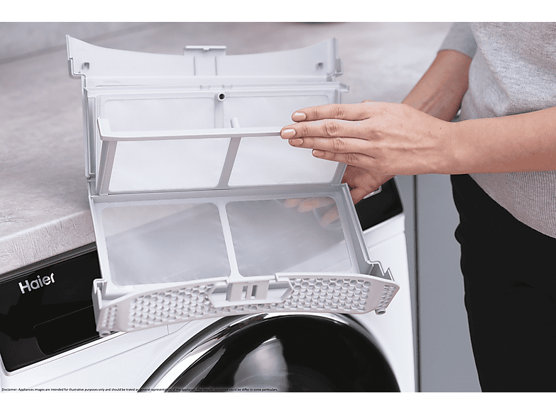 Secadora bomba de calor - HAIER I-Pro Series 3 HD80-A2939, Eléctrico, 8 kg, 15 programas, Blanco — foto 5