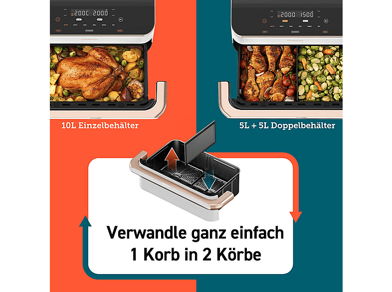 Freidora de aire - COSORI Twinfry Chef Edition, 2800 W, 10 l, Blanco — foto 9