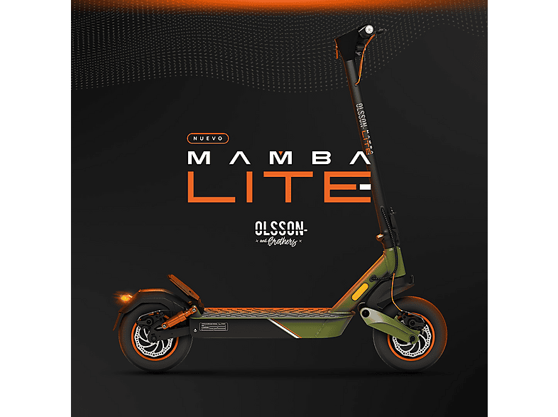 Patinete eléctrico - OLSSON MAMBA LITE homologado DGT 35km autonomía, Pot. máx. 850 W, Carga máx. 120 kg, hasta 35 km autonomía, 10000 mAh, Negro - Verde — foto 3