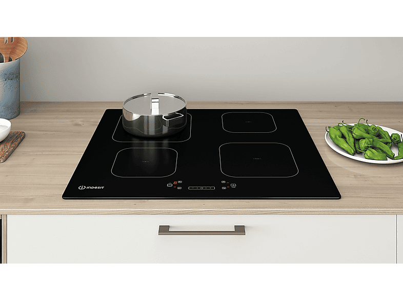 Placa de inducción - INDESIT 8050147589847, 4 zonas, 590 mm, Negro — foto 4