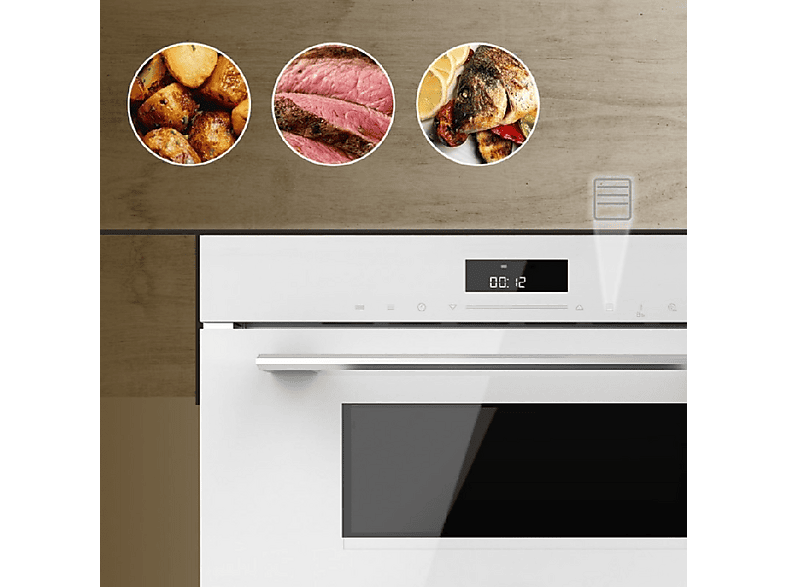Microondas integrable - CECOTEC Bolero Hexa MW703800 Glass White, 1450 W, 1 l, Blanco — foto 6