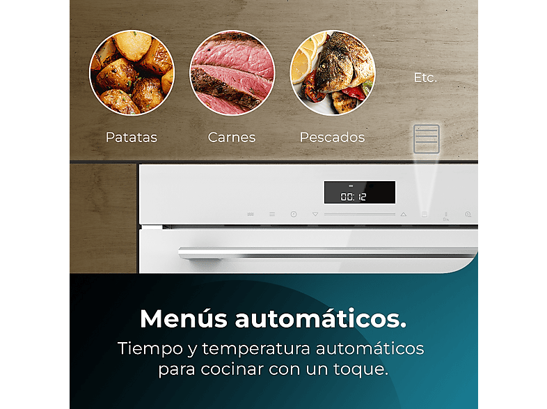 Microondas integrable - CECOTEC Bolero Hexa MW703800 Glass White, 1450 W, 1 l, Blanco — foto 8