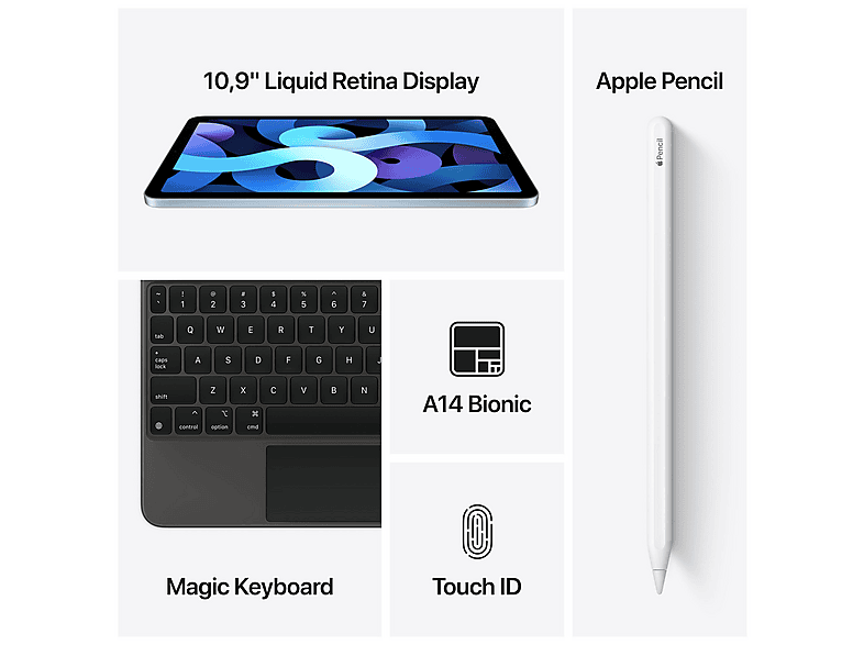 APPLE iPad Air, 64 GB, Verde, 10,9 " HD, 4 GB RAM, Apple, A14, Tablet iPadOS — foto 9