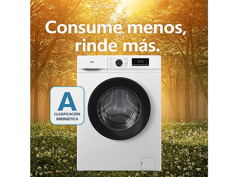 Lavadora de carga frontal - VOK EVW-12BAW12, Motor Inverter, 12 kg, 1200 rpm, 14 programas, Blanco — foto 5