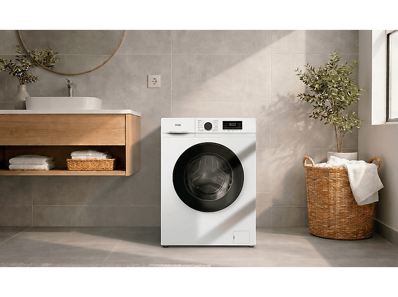 Lavadora de carga frontal - VOK EVW-12BAW12, Motor Inverter, 12 kg, 1200 rpm, 14 programas, Blanco — foto 9